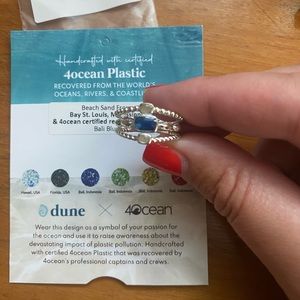 BRAND NEW! Beautiful Sand and Blue Stone Ring! Size 6.